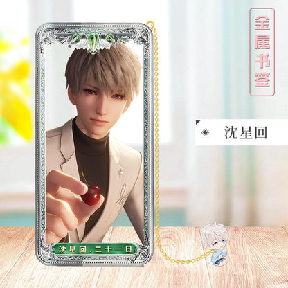 Love Deepspace Stellar Odyssey Bookmarks - Brass Character Collection Zayne Xavier Rafayel Sylus with 3D Cosmic Display, Sci-Fi Romance Merchandise for Fans - Zllada