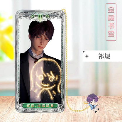 Love Deepspace Stellar Odyssey Bookmarks - Brass Character Collection Zayne Xavier Rafayel Sylus with 3D Cosmic Display, Sci-Fi Romance Merchandise for Fans - Zllada