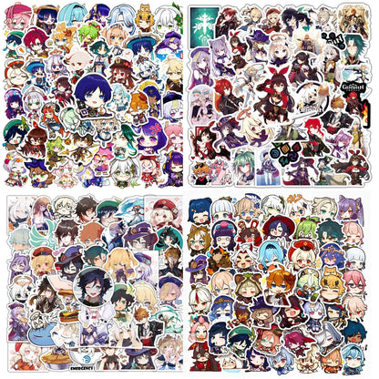 200 Pcs Genshin Gift Stickers - Waterproof DIY Decals for Laptop, Fridge, Wall Decor - Anime Fan Gift -Zllada