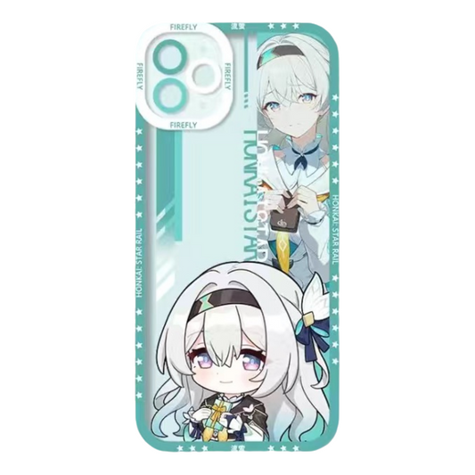 Firefly Q Style Honkai Star Rail Phone Case - Compatible with iPhone 16 15 14 13 12 11 Series - Transparent Silicone, Honkai Star Rail Merchandise for Various Models-Zllada