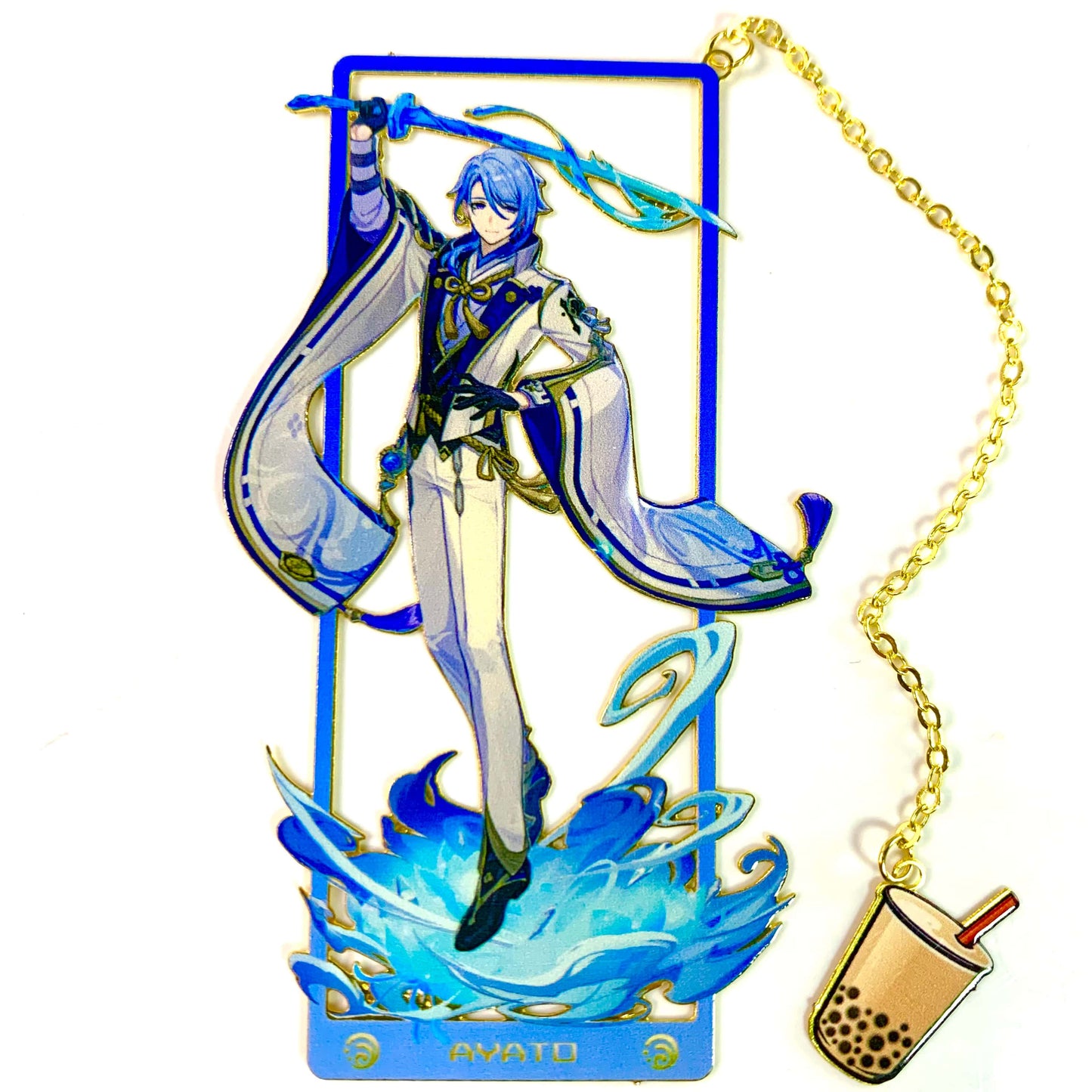 Genshin Art Brass Metal Bookmark - Anime Figure Merch with 3D Display Box - Birthday Gifts for Fans Friends Gamer Book Lovers - Zllada