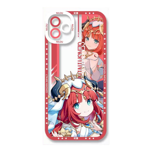 Nilou Genshin Impact Phone Case Laptop screen protector  protective cover - Q Style Cute Anime Character Design - Transparent Silicone Full Camera Protection All Round Defense Non Slip Cover - Zllada