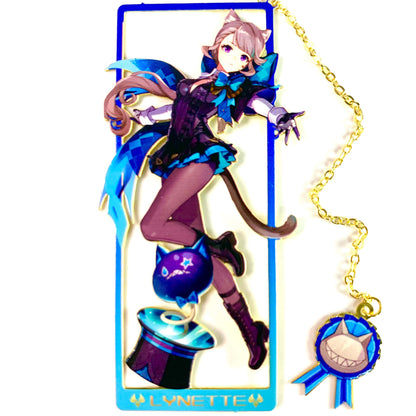 Genshin Art Brass Metal Bookmark - Anime Figure Merch with 3D Display Box - Birthday Gifts for Fans Friends Gamer Book Lovers - Zllada
