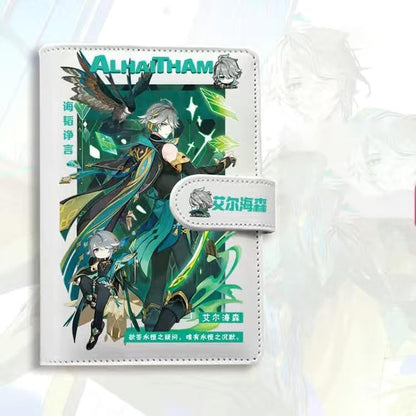 Alhaitham Genshin Impact Journal Planner - Anime Merch Game Figure - Stainless Steel Binder PU Leather 160 Pages with Magnetic Closure - Gift for Birthday Anniversary - Zllada