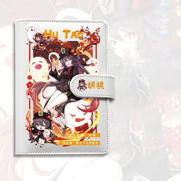 Hu Tao Genshin Impact Journal Planner - Anime Merch Game Figure - Stainless Steel Binder PU Leather 160 Pages with Magnetic Closure - Gift for Birthday Anniversary - Zllada