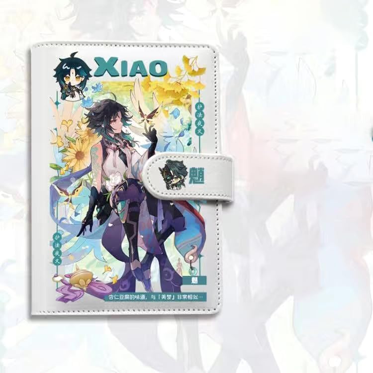 Xiao Genshin Impact Journal Planner - Anime Merch Game Figure - Stainless Steel Binder PU Leather 160 Pages with Magnetic Closure - Gift for Birthday Anniversary - Zllada