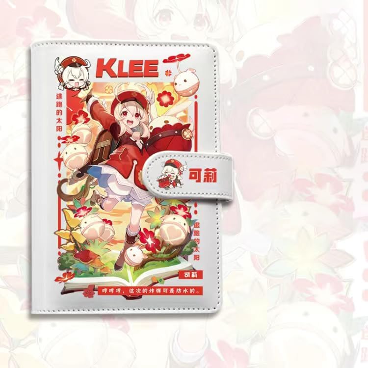 Klee Genshin Impact Journal Planner - Anime Merch Game Figure - Stainless Steel Binder PU Leather 160 Pages with Magnetic Closure - Gift for Birthday Anniversary - Zllada