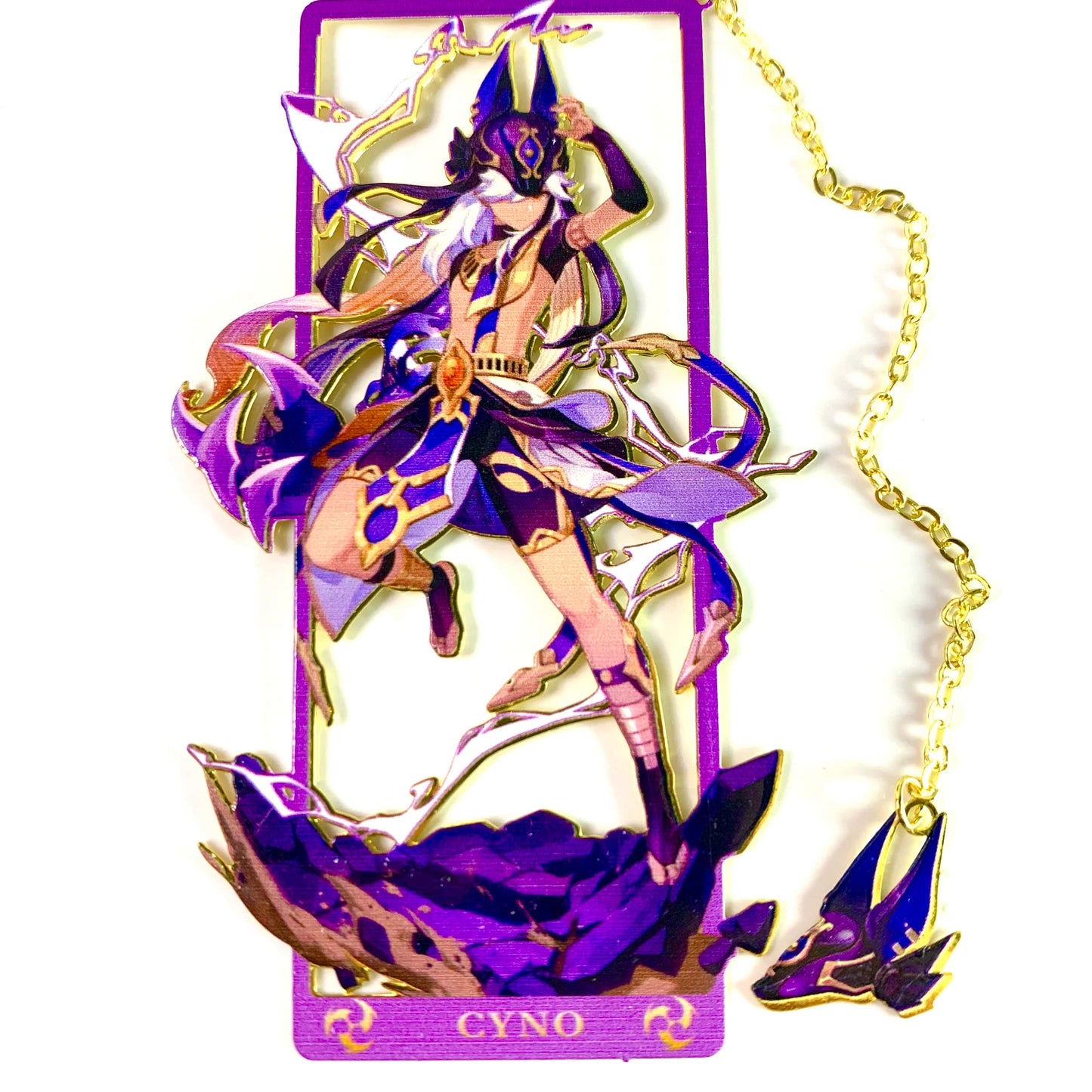 Genshin Art Brass Metal Bookmark - Anime Figure Merch with 3D Display Box - Birthday Gifts for Fans Friends Gamer Book Lovers - Zllada