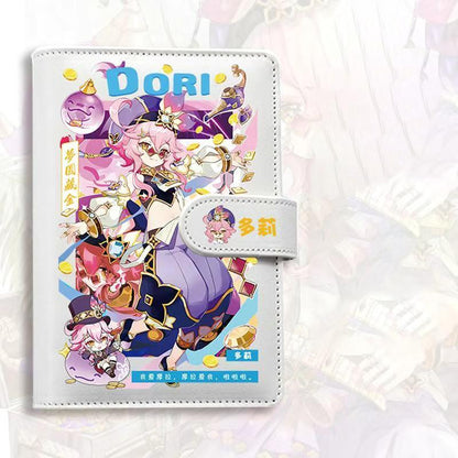 Genshin A6 Journal Planner - Anime Merch Game Figure - Stainless Steel Binder PU Leather 160 Pages with Magnetic Closure - Gift for Birthday Anniversary - Zllada