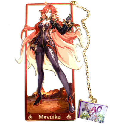 Genshin Art Brass Metal Bookmark - Anime Figure Merch with 3D Display Box - Birthday Gifts for Fans Friends Gamer Book Lovers - Zllada