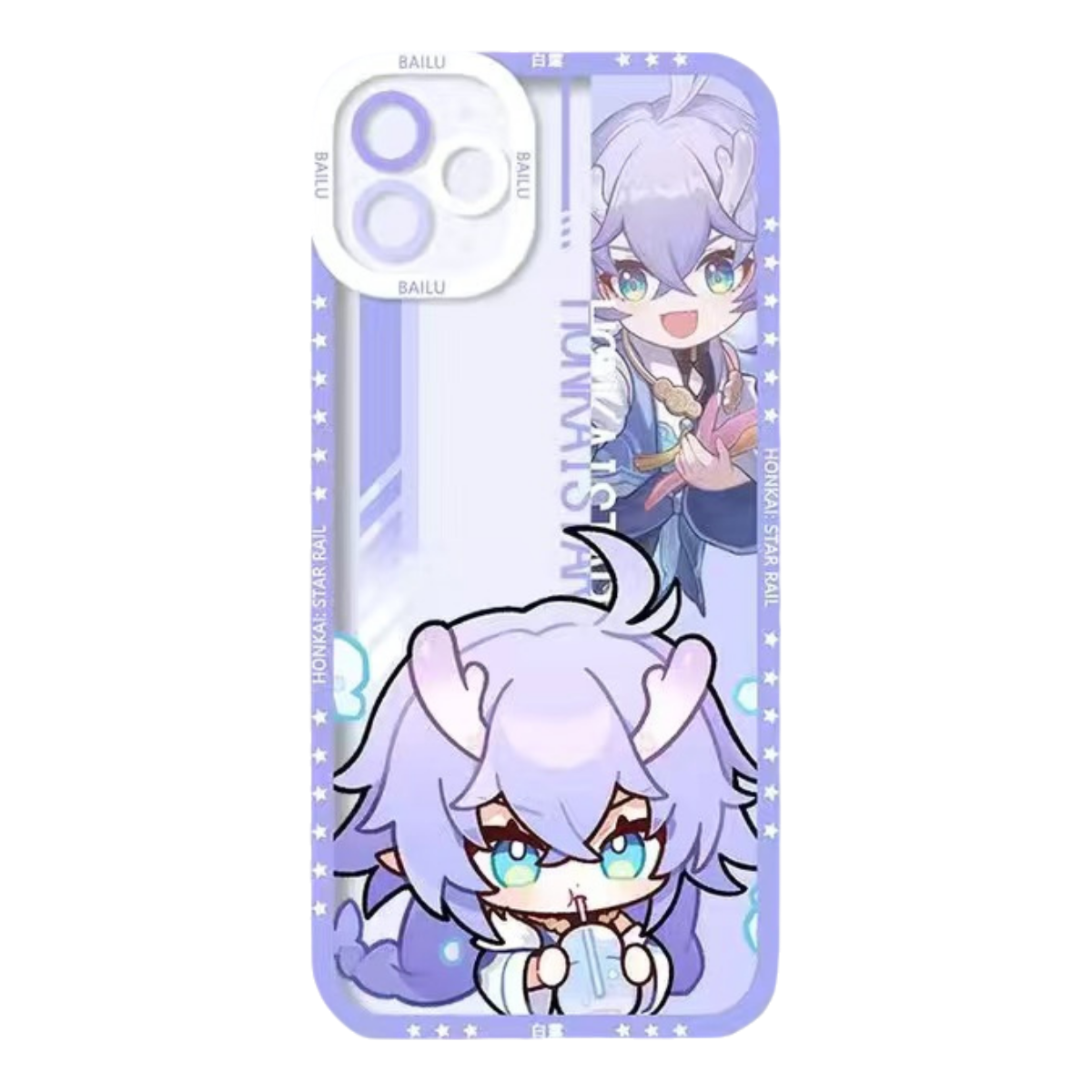 Bailu Q Style Honkai Star Rail Phone Case - Compatible with iPhone 16 15 14 13 12 11 Series - Transparent Silicone, Honkai Star Rail Merchandise for Various Models-Zllada