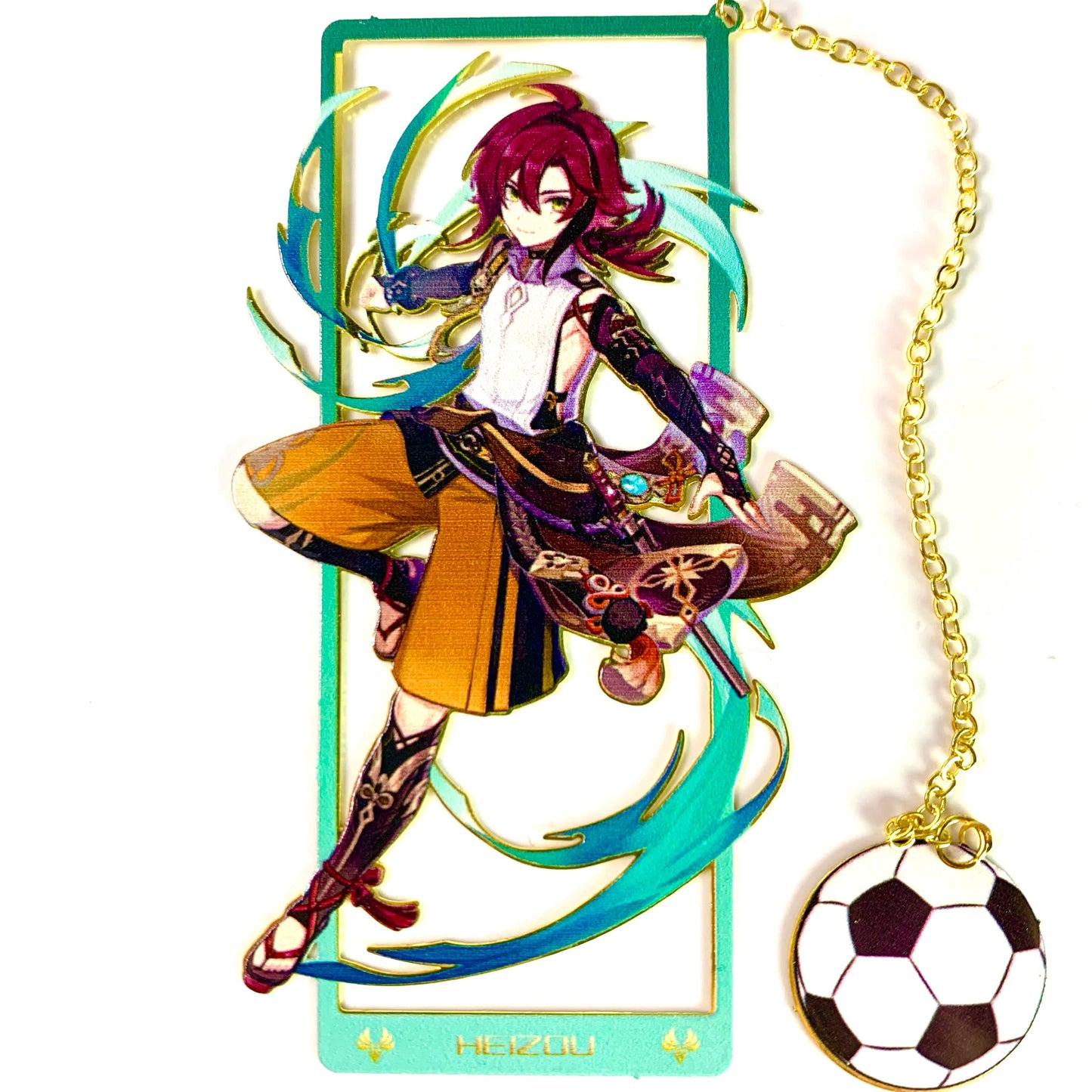 Genshin Art Brass Metal Bookmark - Anime Figure Merch with 3D Display Box - Birthday Gifts for Fans Friends Gamer Book Lovers - Zllada