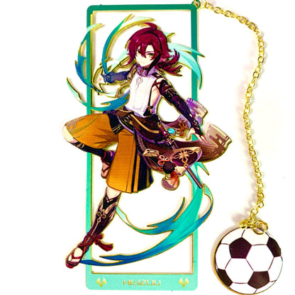 Genshin Art Brass Metal Bookmark - Anime Figure Merch with 3D Display Box - Birthday Gifts for Fans Friends Gamer Book Lovers - Zllada