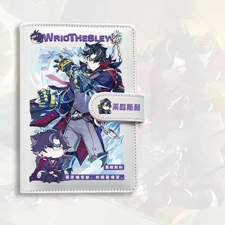 Wriothesley Genshin Impact Journal Planner - Anime Merch Game Figure - Stainless Steel Binder PU Leather 160 Pages with Magnetic Closure - Gift for Birthday Anniversary - Zllada