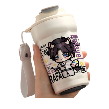 Love Deepspace Mug Cup - 480ml Travel Cold Hot Drinks - 316 Stainless Steel Insulated Coffee Cup with Dual-Use Lid - Leak-Proof Design & Portable Hand Strap - Anime Game Gift for Fans