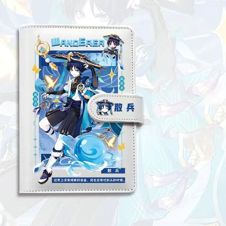 Kunikuzushi Genshin Impact Journal Planner - Anime Merch Game Figure - Stainless Steel Binder PU Leather 160 Pages with Magnetic Closure - Gift for Birthday Anniversary - Zllada