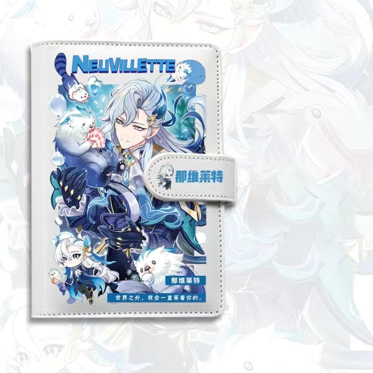 Neuvillette Genshin Impact Journal Planner - Anime Merch Game Figure - Stainless Steel Binder PU Leather 160 Pages with Magnetic Closure - Gift for Birthday Anniversary - Zllada