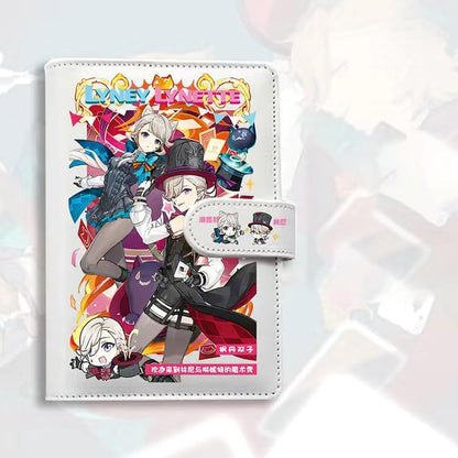 Lyney Lynette Genshin Impact Journal Planner - Anime Merch Game Figure - Stainless Steel Binder PU Leather 160 Pages with Magnetic Closure - Gift for Birthday Anniversary - Zllada