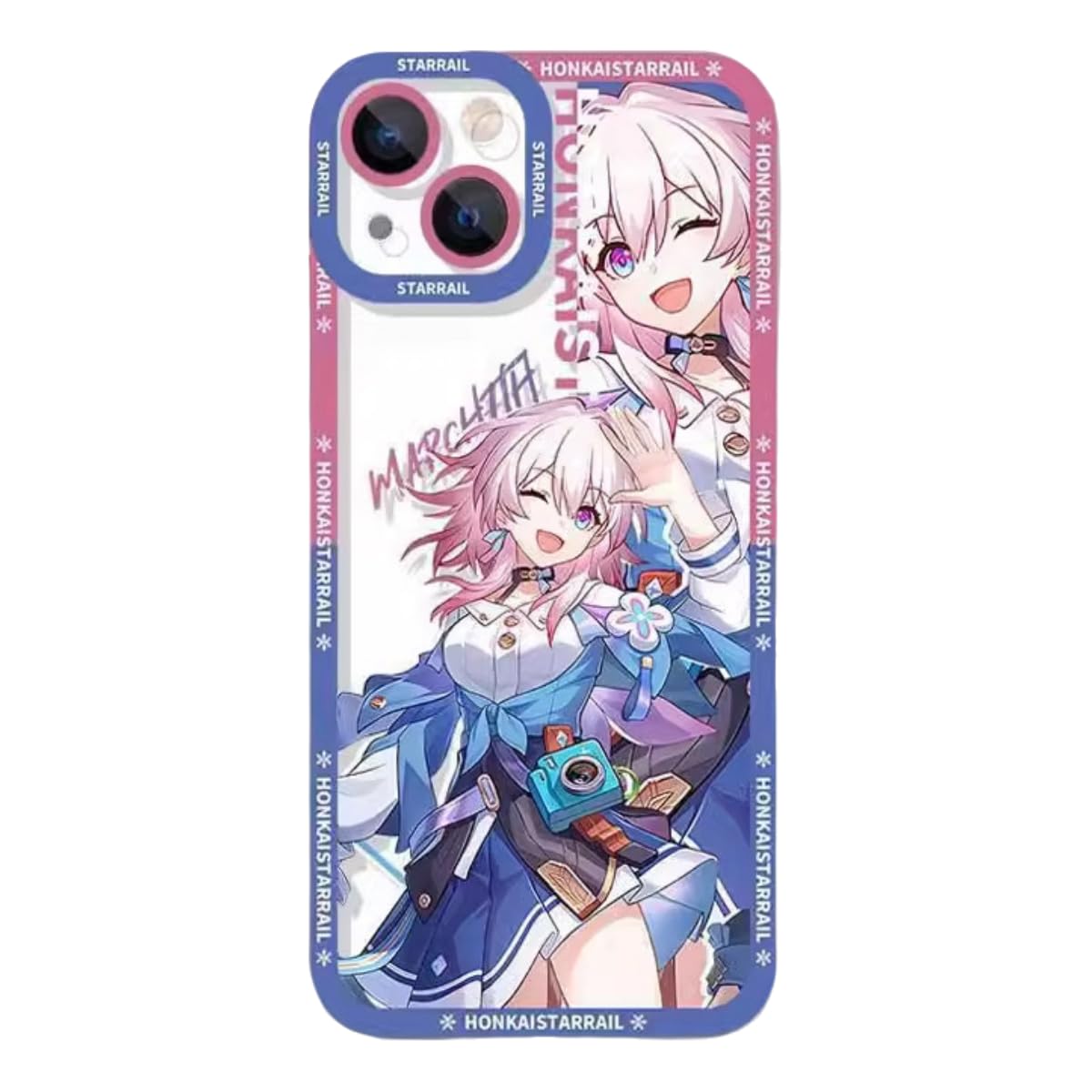 Honkai Star Rail Phone Case March 7th - Compatible with iPhone 16, 15, 14, 13, 12, 11 Series, Transparent Silicone, Honkai Star Rail Merchandise for Various Models