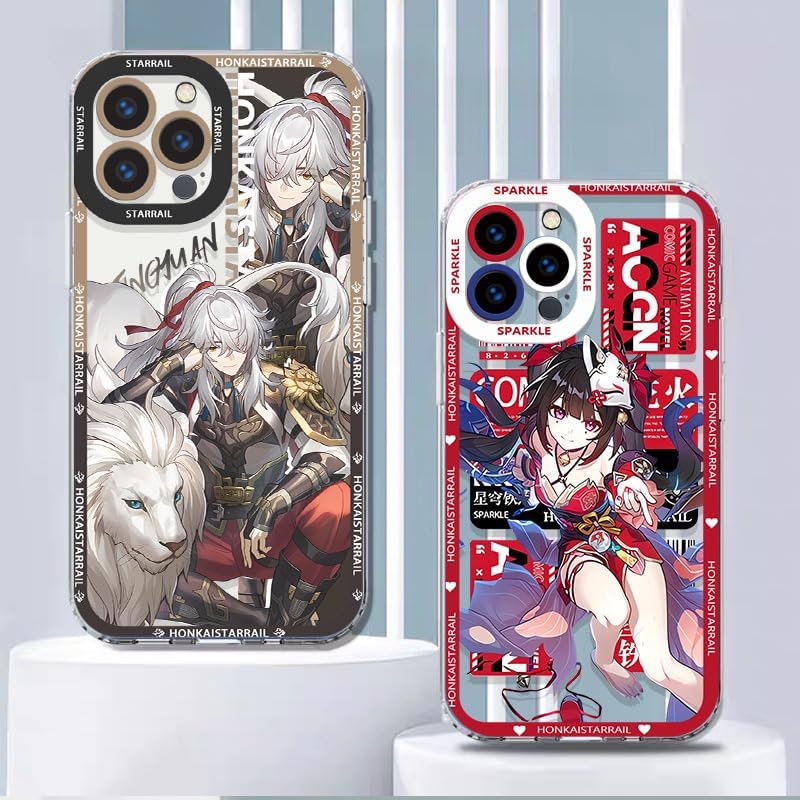 Honkai Star Rail Phone Case March 7th - Compatible with iPhone 16, 15, 14, 13, 12, 11 Series, Transparent Silicone, Honkai Star Rail Merchandise for Various Models