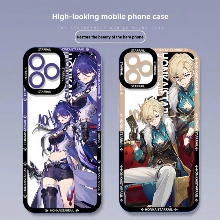 Honkai Star Rail Phone Case March 7th - Compatible with iPhone 16, 15, 14, 13, 12, 11 Series, Transparent Silicone, Honkai Star Rail Merchandise for Various Models