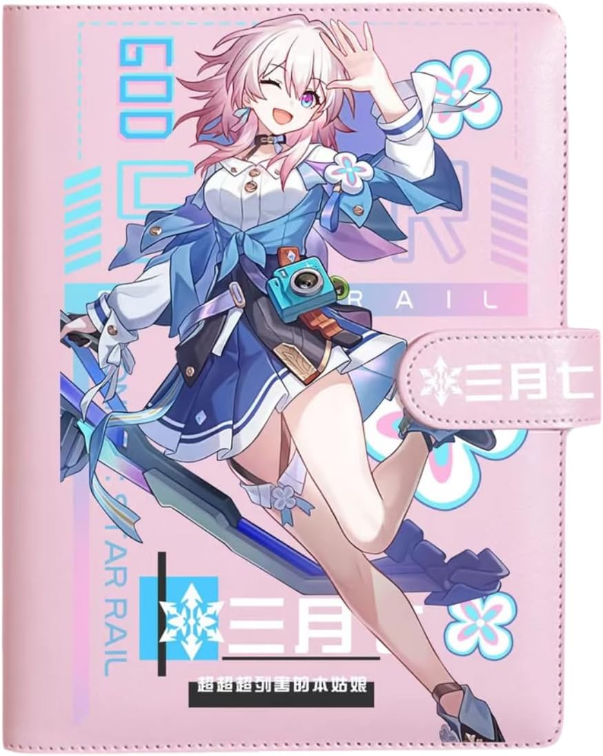 Honkai Star Rail March 7th Journal Planner - Anime Merch Game Figure - Stainless Steel Binder PU Leather 160 Pages with Magnetic Closure - Gift for Birthday Anniversary