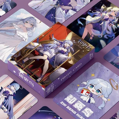 Robin Honkai Star Rail Card Merch Set - 50 Pcs Holographic Cards with Scratch-Resistant Sleeves for Fans and Gamers - Zllada