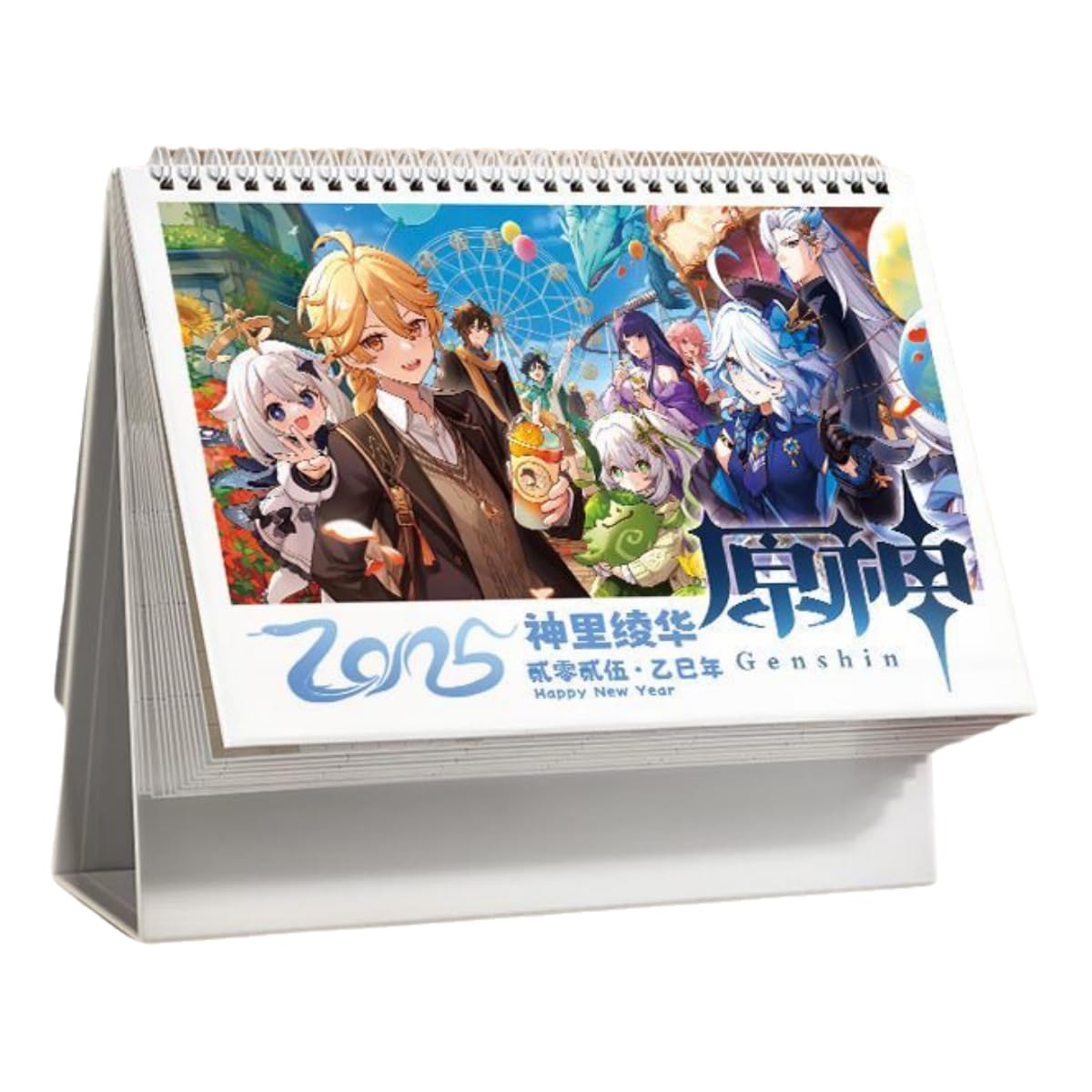 Mix Genshin Impact Desk Calendar - 2025 Anime Merch Game Figure Yearly Calendar - Gift for New Years - Zllada