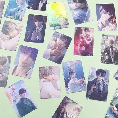 Xavier Love Deepspace Rafayel Holographic Cards - 55 Pcs Game Character Cards with Scratch-Resistant Protective Sleeves - Zayne, Xavier, Rafayel, Sylus - Anime Style Collection for Fans and Gamers - Zllada