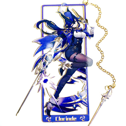 Genshin Art Brass Metal Bookmark - Anime Figure Merch with 3D Display Box - Birthday Gifts for Fans Friends Gamer Book Lovers - Zllada