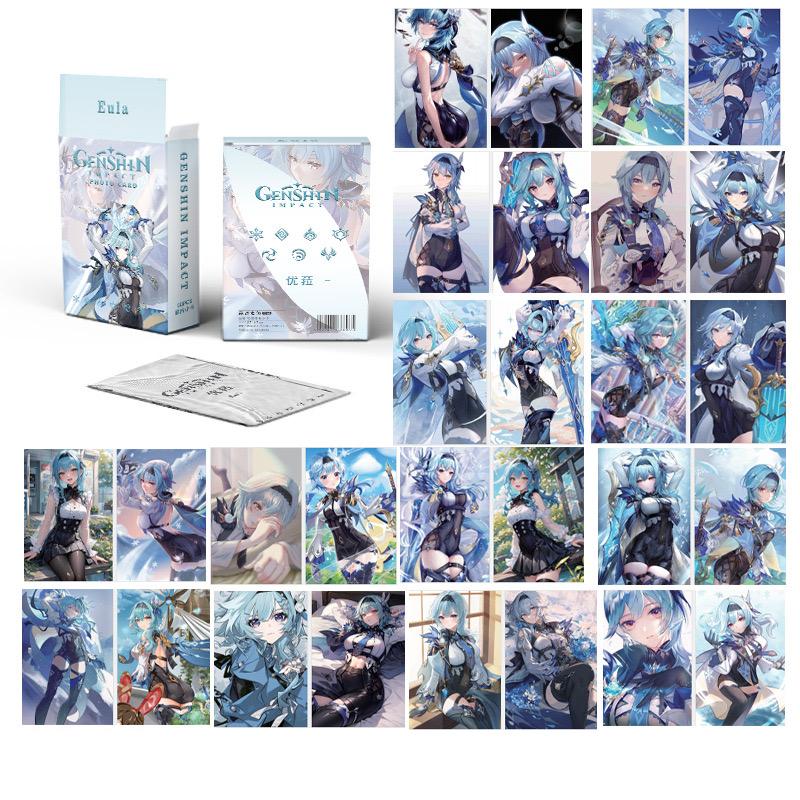 Zllada Genshin Impact Holographic Card Set - 50 Anime-Style Collectible Cards for Fans and Gamers - Game-Themed Merchandise - Zllada