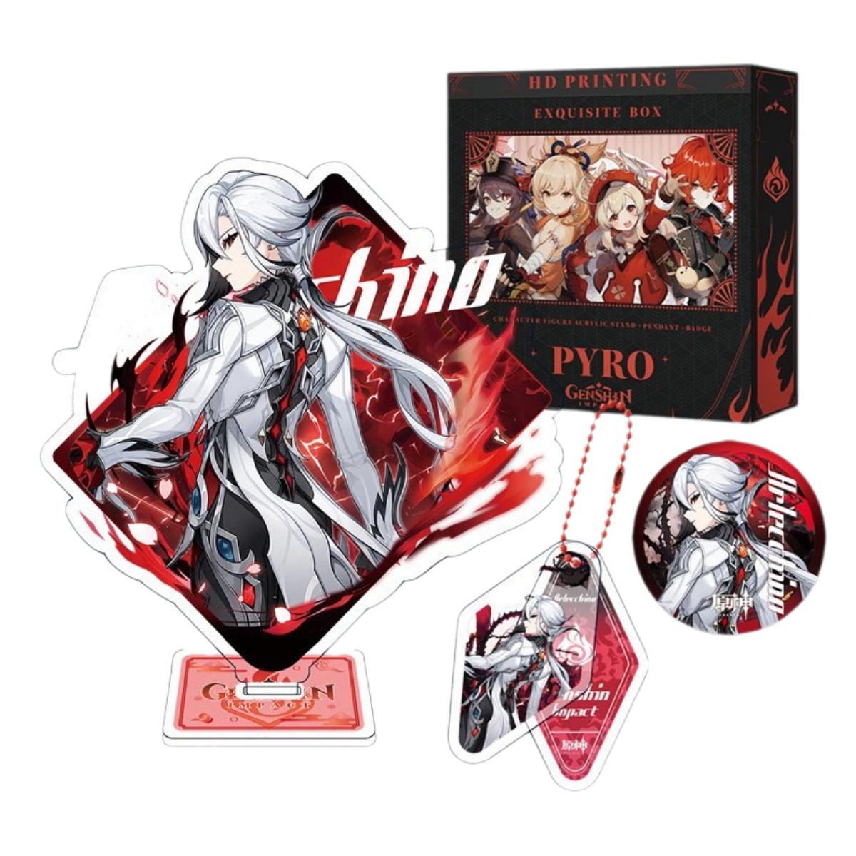 Zllada Genshin Impact Figurines Desk Bookmark Character Standee Keychain Badge & 50 Stickers - Anime Gift Ideal Gift Box Set for Fans Friends Gamer Book Lovers - Zllada