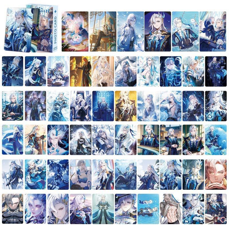 Zllada Genshin Impact Holographic Card Set - 50 Anime-Style Collectible Cards for Fans and Gamers - Game-Themed Merchandise - Zllada