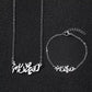 Love Deepspace Name Necklace & Bracelet Set - Titanium Steel English Chinese Letters Sylus Zayne Xavier Rafayel Caleb Charms - Anime Game Fan Gift