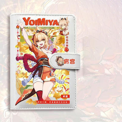 Genshin A6 Journal Planner - Anime Merch Game Figure - Stainless Steel Binder PU Leather 160 Pages with Magnetic Closure - Gift for Birthday Anniversary - Zllada