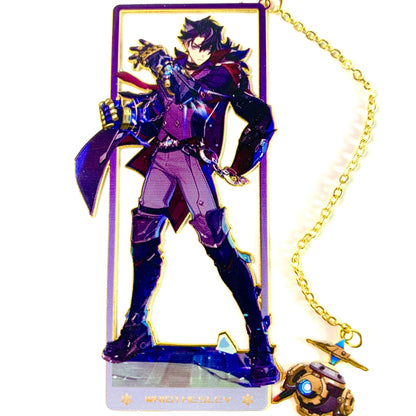 Genshin Art Brass Metal Bookmark - Anime Figure Merch with 3D Display Box - Birthday Gifts for Fans Friends Gamer Book Lovers - Zllada