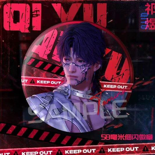 Love Deepspace Badges - 58mm Tinplate Fan - made Collectibles, Set of 5 Featuring Zayne, Xavier, Rafayel, Sylus, Caleb for Ita Bags