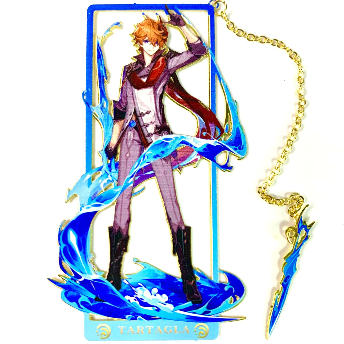 Genshin Art Brass Metal Bookmark - Anime Figure Merch with 3D Display Box - Birthday Gifts for Fans Friends Gamer Book Lovers - Zllada