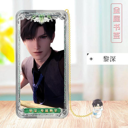 Love Deepspace Stellar Odyssey Bookmarks - Brass Character Collection Zayne Xavier Rafayel Sylus with 3D Cosmic Display, Sci-Fi Romance Merchandise for Fans - Zllada