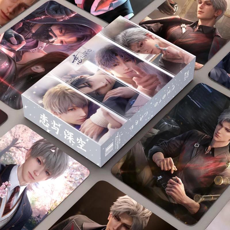 Mix Love Deepspace Rafayel Holographic Cards - 55 Pcs Game Character Cards with Scratch-Resistant Protective Sleeves - Zayne, Xavier, Rafayel, Sylus - Anime Style Collection for Fans and Gamers - Zllada