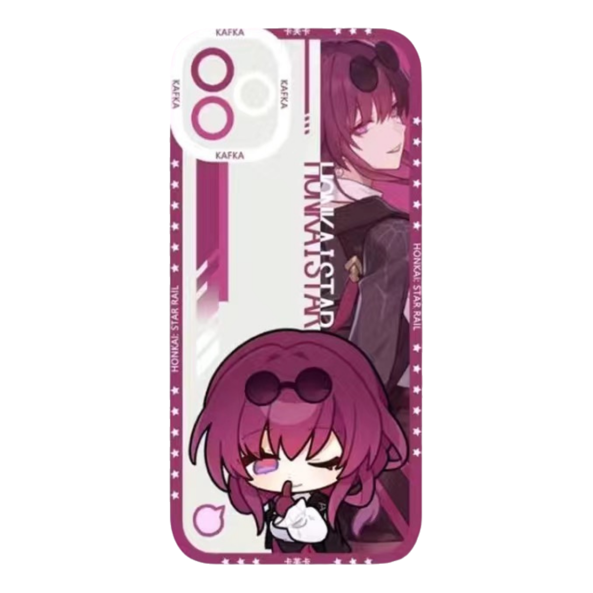 Kafka White Q Style Honkai Star Rail Phone Case - Compatible with iPhone 16 15 14 13 12 11 Series - Transparent Silicone, Honkai Star Rail Merchandise for Various Models-Zllada