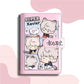 Pink Love and Deepspace Planner Journal - Blue A6 PU Leather Binder with 80 Sheets (160 Pages) Grid Lines - Chibi Design for Fitness Daily Plans Fan Gifts - Zllada