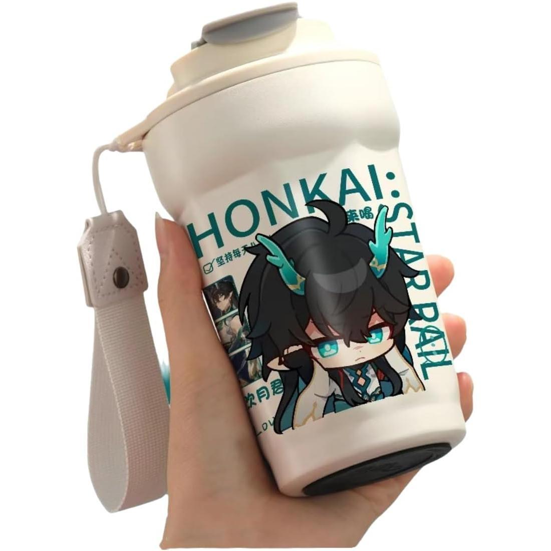 Star Rail  Travel Mug Sparkle - 316 Stainless Steel Insulated Coffee Cup with Dual-Use Lid - Leak-Proof Design & Portable Hand Strap - Anime Gaming Gift for Fans
