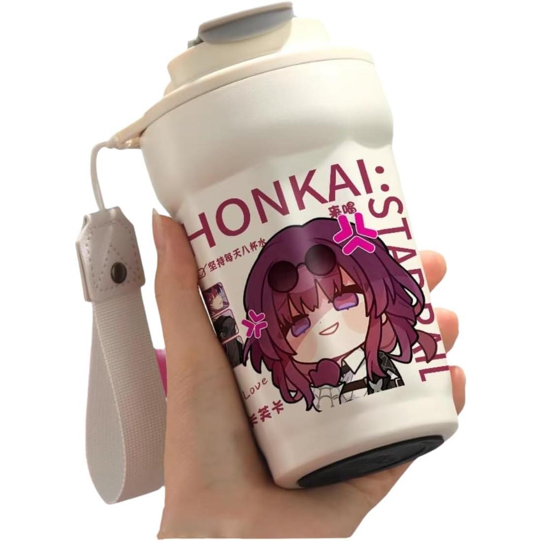 Star Rail  Travel Mug Sparkle - 316 Stainless Steel Insulated Coffee Cup with Dual-Use Lid - Leak-Proof Design & Portable Hand Strap - Anime Gaming Gift for Fans