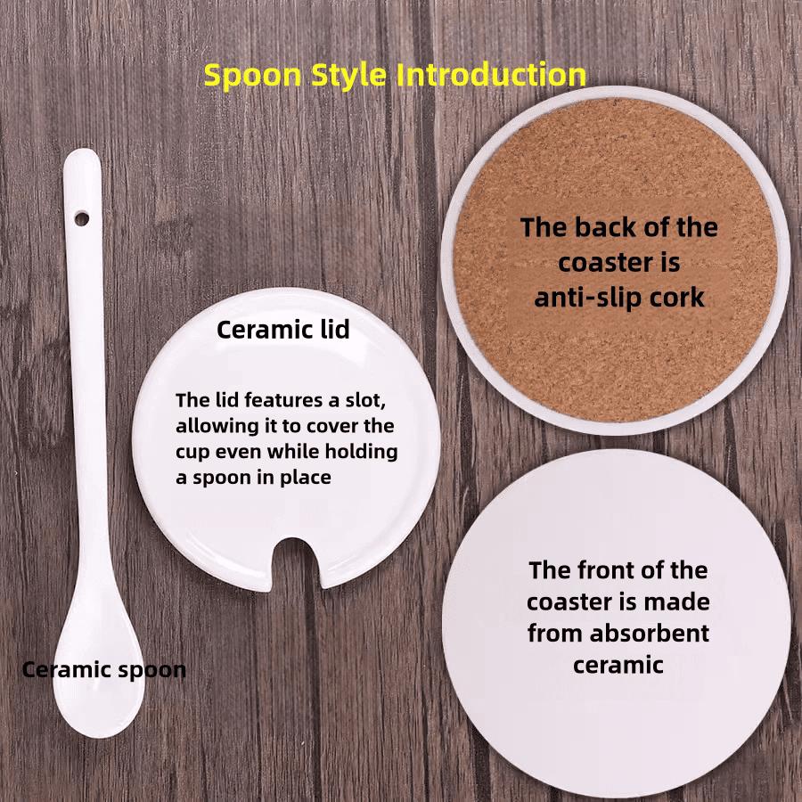 Sylus Love Deepspace Mug Set - 330ml Chibi Ceramic Mug with Spoon & Coaster - Ideal Gift for Game Fans Featuring Zayne, Xavier, Rafayel, Sylus & Caleb