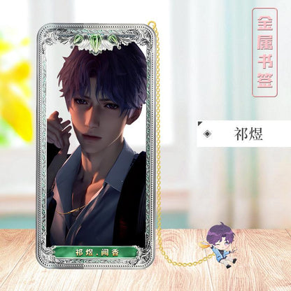 Love Deepspace Stellar Odyssey Bookmarks - Brass Character Collection Zayne Xavier Rafayel Sylus with 3D Cosmic Display, Sci-Fi Romance Merchandise for Fans - Zllada