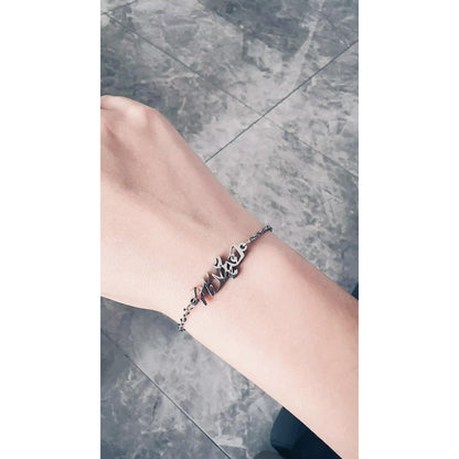 Love Deepspace Name Necklace & Bracelet Set - Titanium Steel English Chinese Letters Sylus Zayne Xavier Rafayel Caleb Charms - Anime Game Fan Gift
