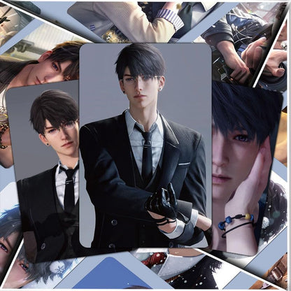 Love Deepspace Cards - 55-Piece Holographic Trading Collector Set with Scratch-Resistant Sleeves, Featuring Zayne, Xavier, Caleb Rafayel & Sylus