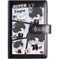 Black Love and Deepspace Planner Journal - Blue A6 PU Leather Binder with 80 Sheets (160 Pages) Grid Lines - Chibi Design for Fitness Daily Plans Fan Gifts - Zllada