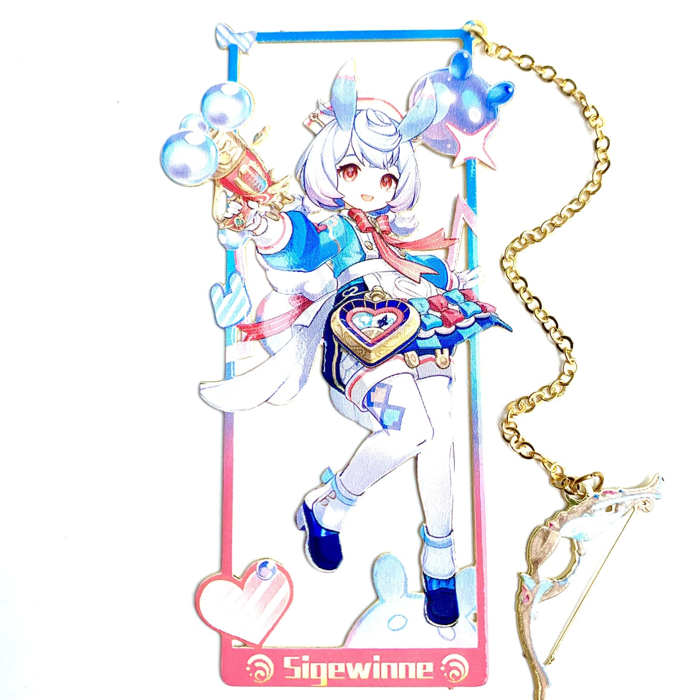 Genshin Art Brass Metal Bookmark - Anime Figure Merch with 3D Display Box - Birthday Gifts for Fans Friends Gamer Book Lovers - Zllada